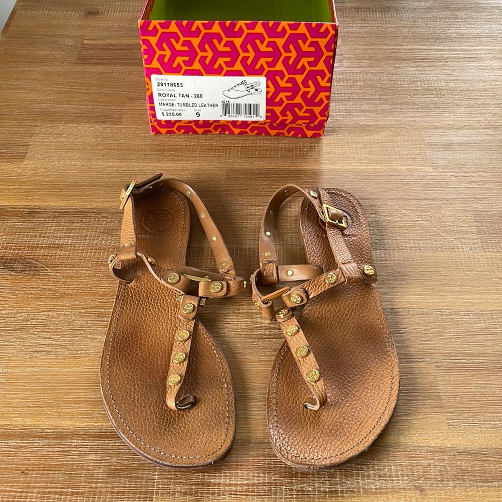Tory Burch Tan Leather Sandals